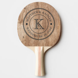 Raquete De Ping Pong Tábuas de Madeira Flutuante Monograma de Casamento