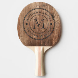 Raquete De Ping Pong Tábuas de Madeira Flutuante Monograma de Casamento