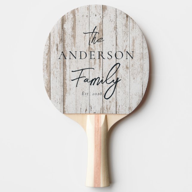 Raquete De Ping Pong Tábuas de Madeira Pintadas de Branco com Nome da F (Frente)