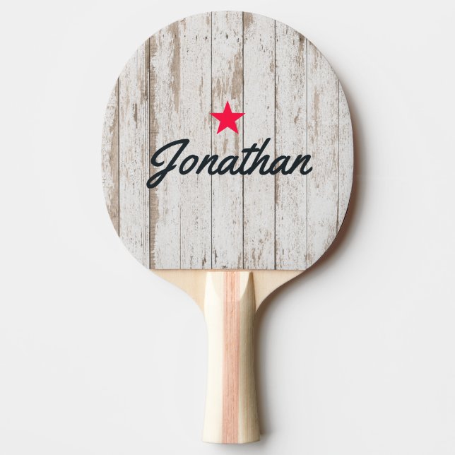 Raquete De Ping Pong Tábuas de Madeira Pintadas de Branco Estrela Vinta (Frente)