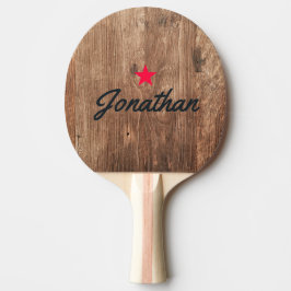 Raquete De Ping Pong Tábuas Driftwood Vintage Star Assinatura