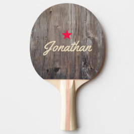 Raquete De Ping Pong Tábuas Gastas Assinatura Estrela Vintage