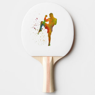 Raquete De Ping Pong Taekwondo-karate en acuarela