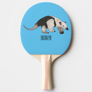 Raquete De Ping Pong Tamandua ilustração de desenho animado