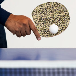 Raquete De Ping Pong Tan Leopard Print