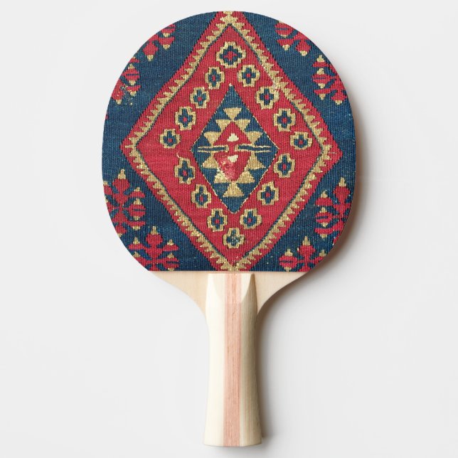 Raquete De Ping Pong Tapete turco Kilim - Anorro Vermelho Antigo (Frente)