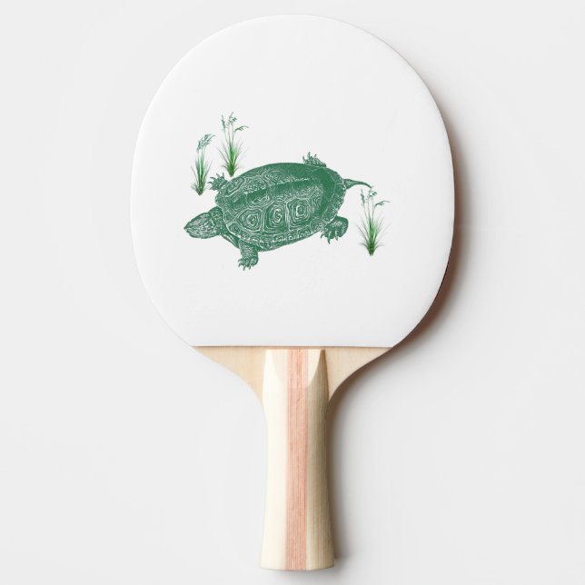 Raquete De Ping Pong Tartaruga do Mar Verde (Frente)