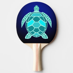 Raquete De Ping Pong Tartaruga verde-azul-turquesa