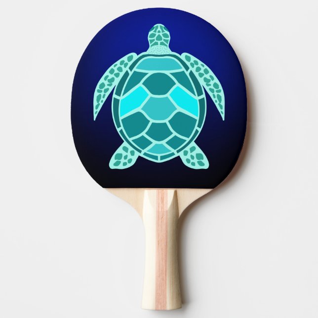 Raquete De Ping Pong Tartaruga verde-azul-turquesa (Frente)
