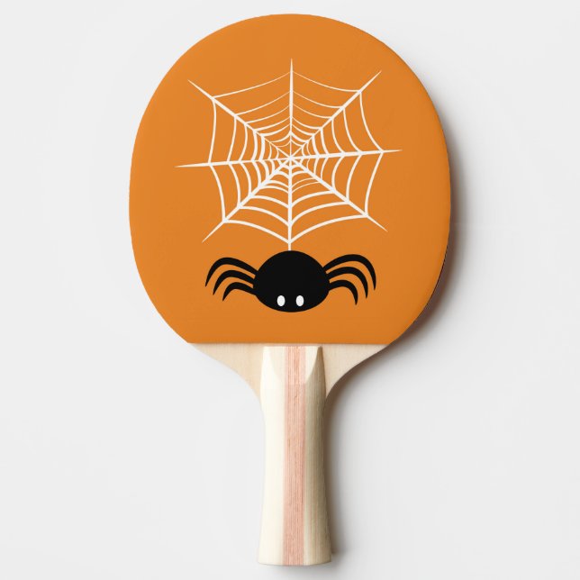 Raquete De Ping Pong Teia de Aranha de Halloween  (Frente)