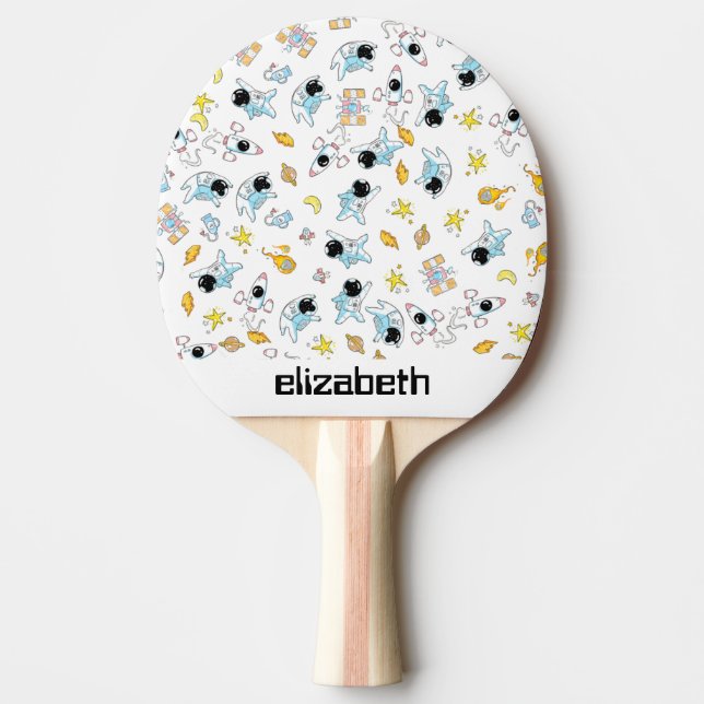 Raquete De Ping Pong Tema astronauta no espaço (Frente)