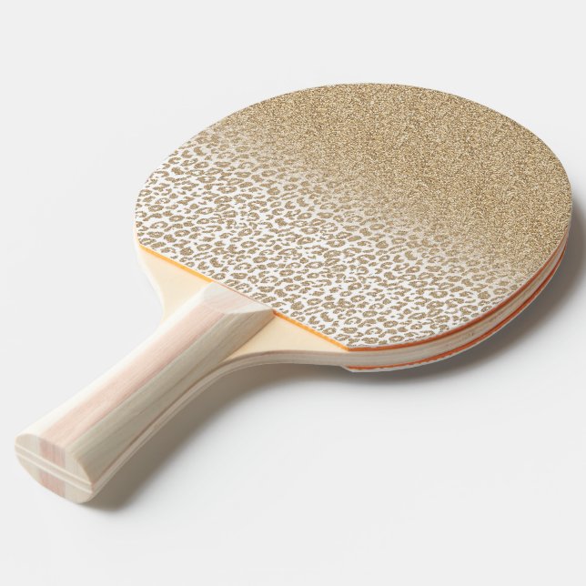 Raquete De Ping Pong Tendência Dourada de brilho e gradiente de impress (Frente inclinada)