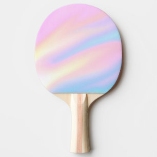 Raquete De Ping Pong Tendência - Ondas abstrato azuis cor-de-rosa paste