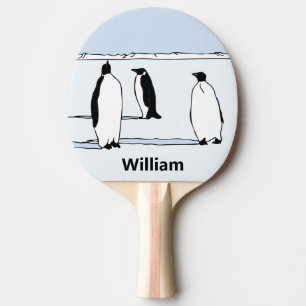Raquete De Ping Pong Tênis Azul Personalizado Legal Pinguim