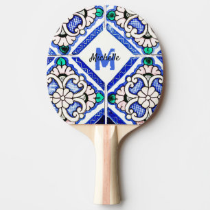 Raquete De Ping Pong Tênis Marinho branco do Mesa Azulejo