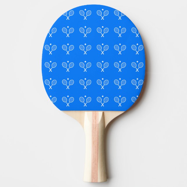 Raquete De Ping Pong Tênis Rackets Fundo Azul (Frente)