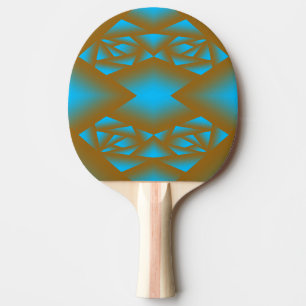 Raquete De Ping Pong Terra E Arte Abstrato Geométrica Do Sky Ombre