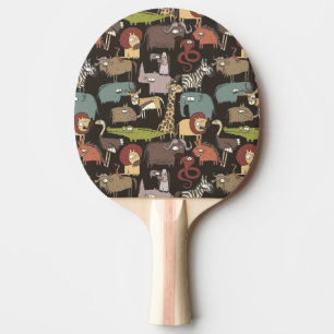 Raquete De Ping Pong Teste padrão africano dos animais