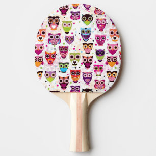 Raquete De Ping Pong Teste padrão bonito do fundo da coruja para miúd