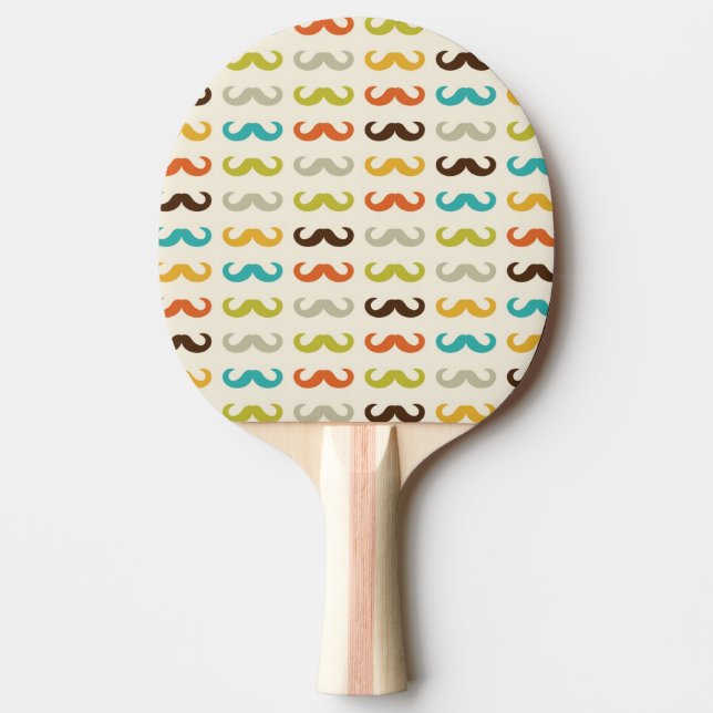 Raquete De Ping Pong Teste padrão com bigode (Frente)