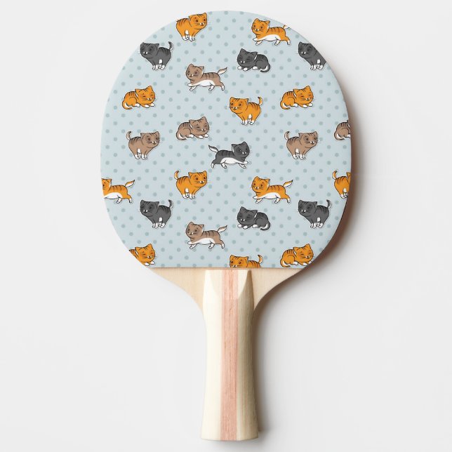 Raquete De Ping Pong teste padrão com gatos engraçados (Frente)