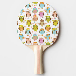 Raquete De Ping Pong teste padrão com pássaros