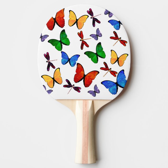 Raquete De Ping Pong Teste padrão de borboleta bonito (Frente)