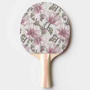 Raquete De Ping Pong Teste padrão de flores cor-de-rosa silenciado do