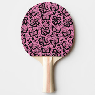 Raquete De Ping Pong teste padrão do laço com borboletas