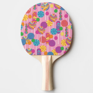 Raquete De Ping Pong Teste padrão dos doces dos pirulitos