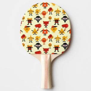 Raquete De Ping Pong Teste padrão engraçado dos monstro