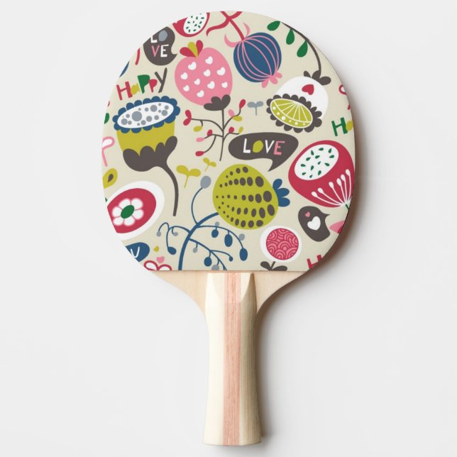 Raquete De Ping Pong Teste padrão floral 10 (Frente)