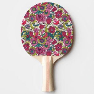 Raquete De Ping Pong Teste padrão floral brilhante