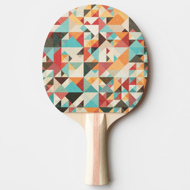 Raquete De Ping Pong Teste padrão geométrico de Earthtone (Frente)