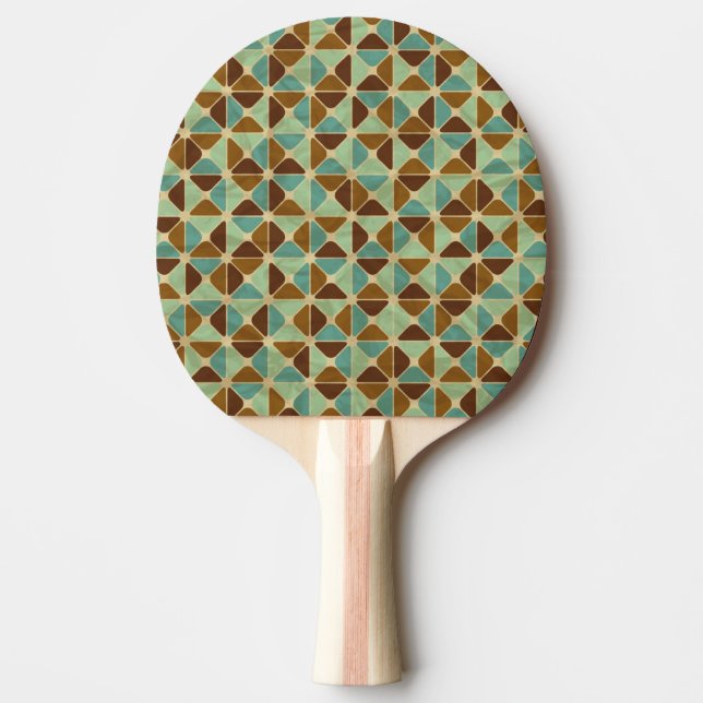 Raquete De Ping Pong Teste padrão geométrico retro (Frente)