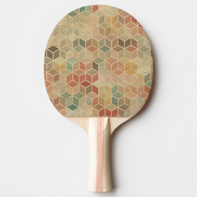 Raquete De Ping Pong Teste padrão geométrico retro 5 (Frente)