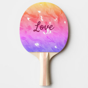 Raquete De Ping Pong Texto colorido do gay do orgulho do arco-íris lgbt