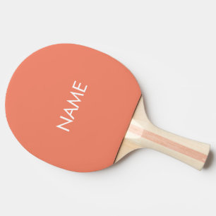 Raquete De Ping Pong Texto do nome personalizado monograma salmão lara