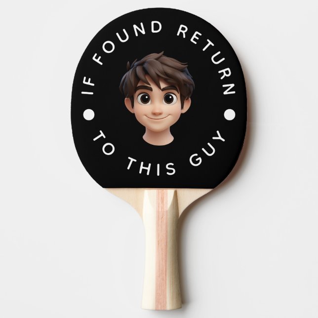 Raquete De Ping Pong Texto e nome personalizados (Frente)