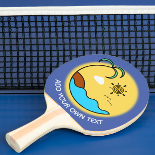 Raquete De Ping Pong Texto Personalizado de Emblem de Praia do Verão Mo