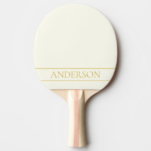 Raquete De Ping Pong Texto Personalizável Elegante Simples Branco Dou