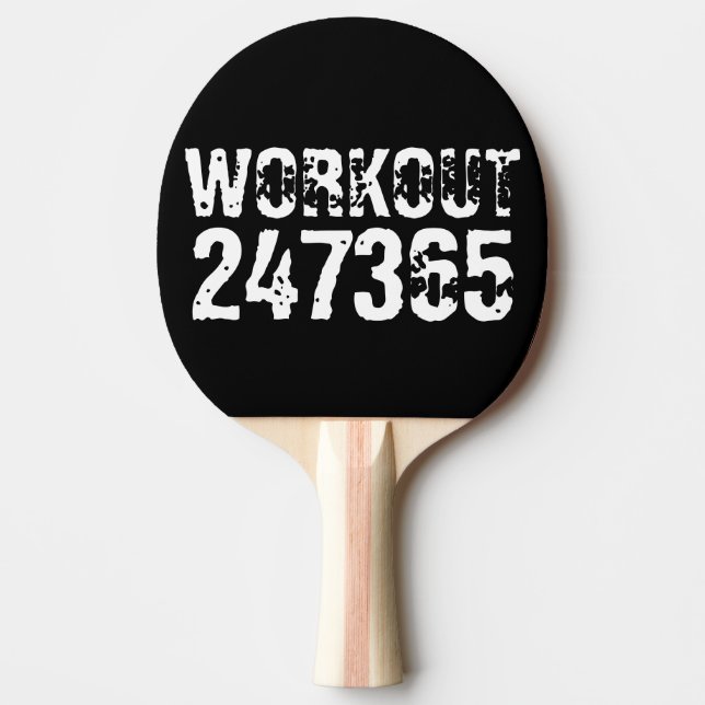 Raquete De Ping Pong Texto vestido e arranhado Workout 247365 branco (Frente)