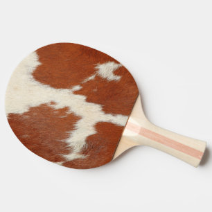 Raquete De Ping Pong Textura castanha e branca de cochicho