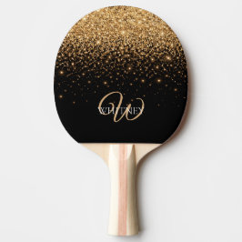 Raquete De Ping Pong Textura de Luxo Elegante Brilho Glitter Dourado