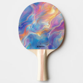 Raquete De Ping Pong Textura de mármore colorido opalescente espiralado
