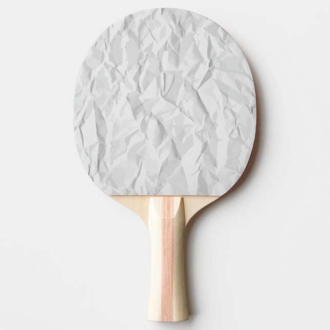 Raquete De Ping Pong Textura de papel enrugada branco (Frente)