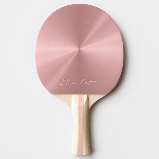 Raquete De Ping Pong Textura radial metálica Dourado cor-de-rosa (Frente)