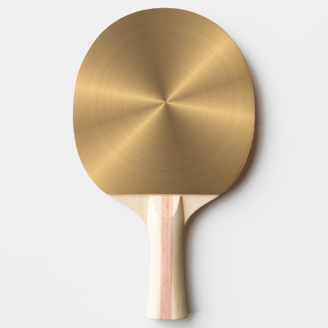 Raquete De Ping Pong Textura radial metálica Dourado personalizada (Frente)