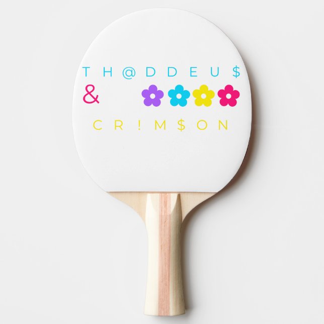 RAQUETE DE PING PONG TH@DDEU$ & CRIM$ON (Frente)