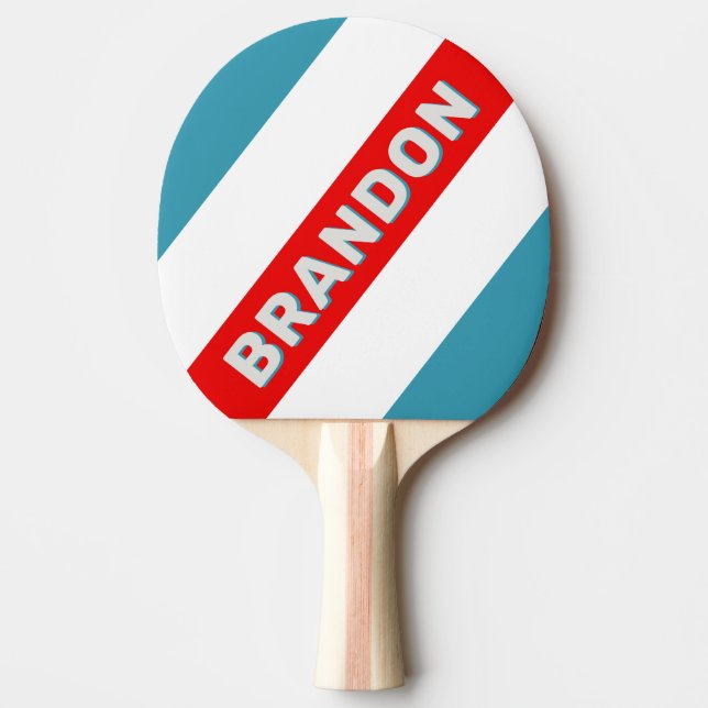 Raquete De Ping Pong Thunderbird Bold Listrado com Nome (Frente)